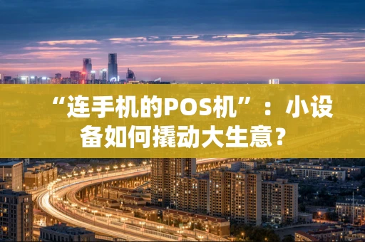 “连手机的POS机”：小设备如何撬动大生意？