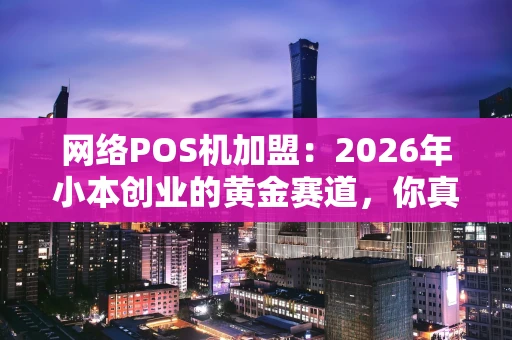 网络POS机加盟：2026年小本创业的黄金赛道，你真的了解吗？