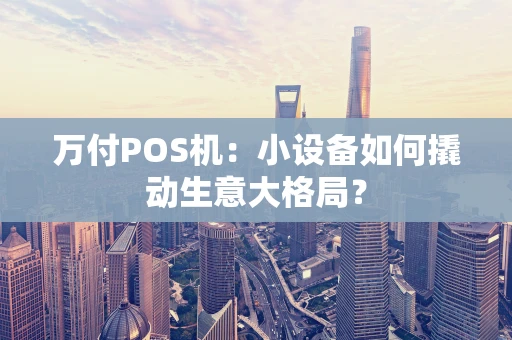 万付POS机：小设备如何撬动生意大格局？