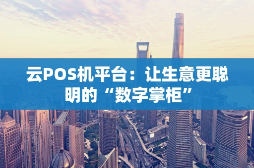 云POS机平台：让生意更聪明的“数字掌柜”