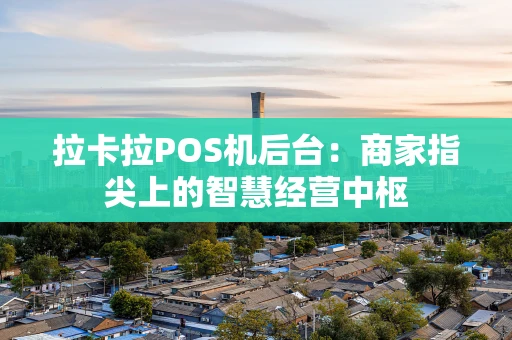 拉卡拉POS机后台：商家指尖上的智慧经营中枢