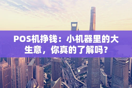 POS机挣钱：小机器里的大生意，你真的了解吗？
