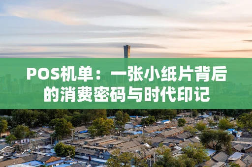 POS机单：一张小纸片背后的消费密码与时代印记