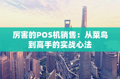 厉害的POS机销售：从菜鸟到高手的实战心法