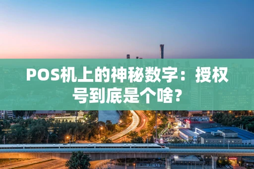 POS机上的神秘数字：授权号到底是个啥？