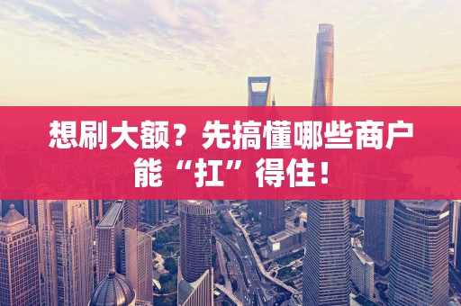 想刷大额？先搞懂哪些商户能“扛”得住！