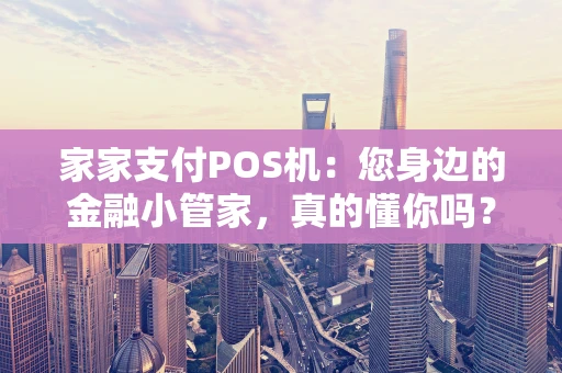 家家支付POS机：您身边的金融小管家，真的懂你吗？
