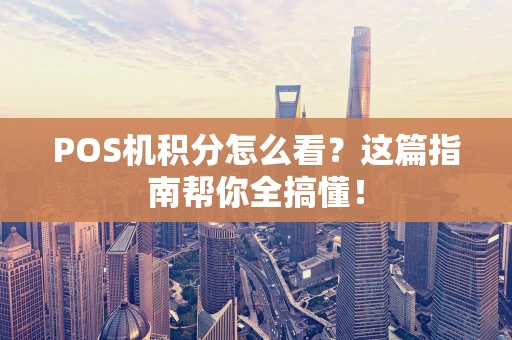 POS机积分怎么看？这篇指南帮你全搞懂！