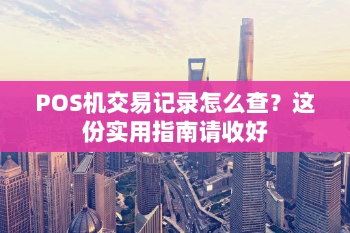 POS机交易记录怎么查？这份实用指南请收好