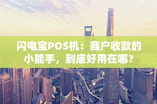 闪电宝POS机：商户收款的小能手，到底好用在哪？
