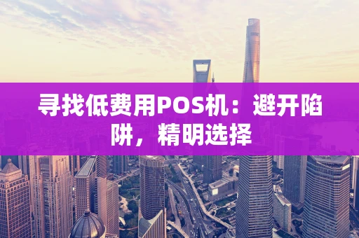 寻找低费用POS机：避开陷阱，精明选择