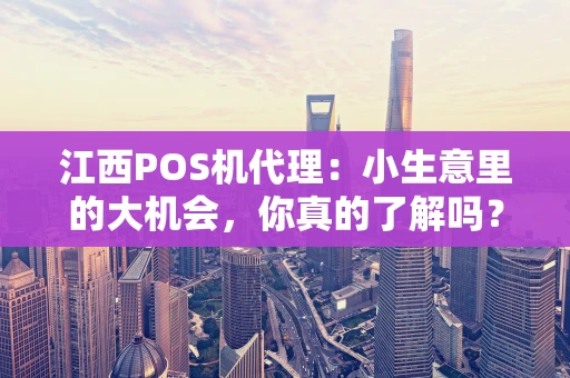 江西POS机代理：小生意里的大机会，你真的了解吗？