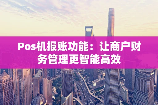 Pos机报账功能：让商户财务管理更智能高效