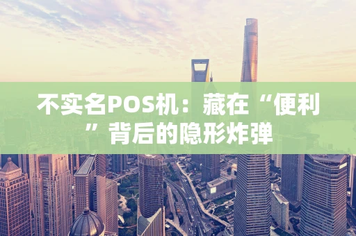 不实名POS机：藏在“便利”背后的隐形炸弹