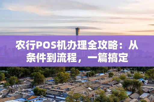 农行POS机办理全攻略：从条件到流程，一篇搞定