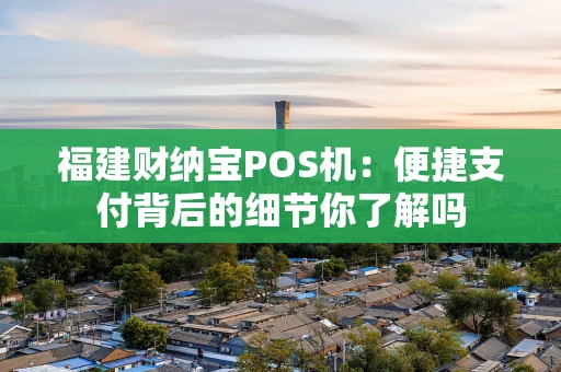 福建财纳宝POS机：便捷支付背后的细节你了解吗