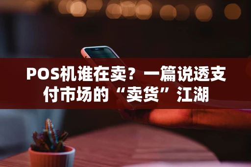 POS机谁在卖？一篇说透支付市场的“卖货”江湖