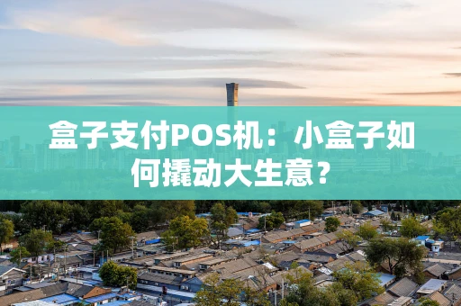 盒子支付POS机：小盒子如何撬动大生意？