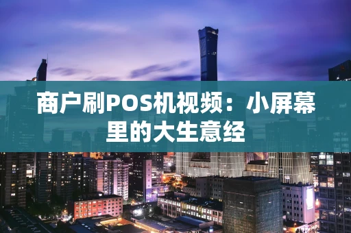 商户刷POS机视频:小屏幕里的大生意经 商户刷POS机视频:小屏幕里的大生意经