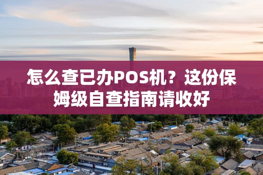 怎么查已办POS机?这份保姆级自查指南请收好 怎么查已办POS机?这份保姆级自查指南请收好